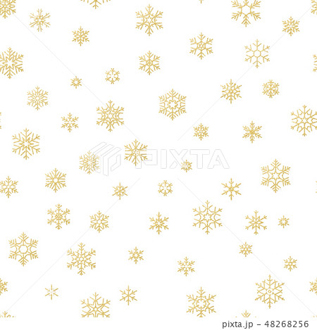 Merry Christmas holiday decoration effect. Golden snowflake seamless pattern. EPS 10 48268256