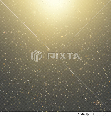 Christmas or New Year glowing sparkles rain. Abstract gold glitter space nebula shine effect. Golden 48268278