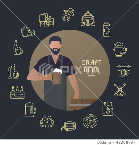 Template man with a beer in hand with a place for the text. Template man with a beer in hand with a place for the text. 48268737