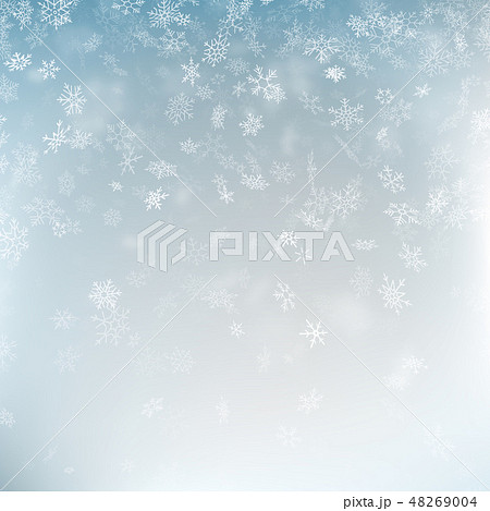 Abstract Christmas background with snowflakes. Elegant blue winter template. Eps 10 48269004