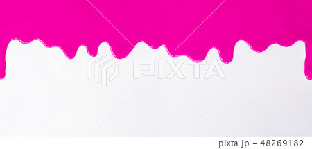 pink paint dripping on a white. 48269182
