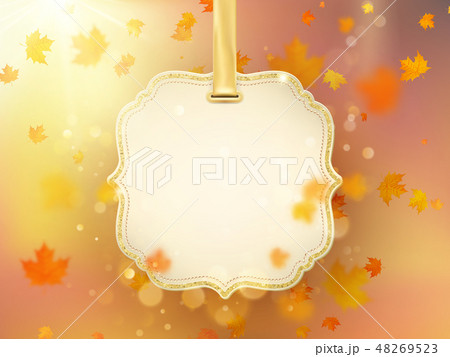 Autumn leaves background with red, orange, and yellow falling. EPS 10 48269523