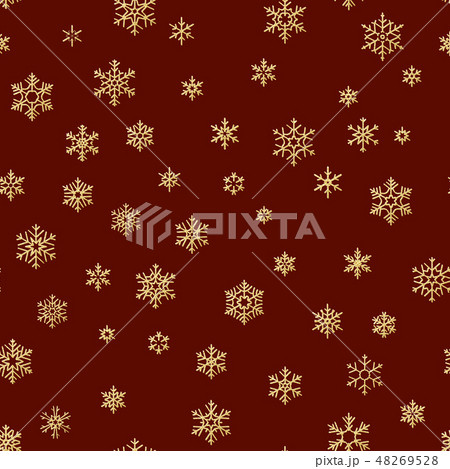 Christmas seamless pattern from white snowflakes on red background. EPS 10 48269528