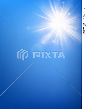 Summer blue sky template and hot summer sun rays burst with lens flare. EPS 10 Summer blue sky template and hot summer sun rays burst with lens flare. EPS 10 48269702