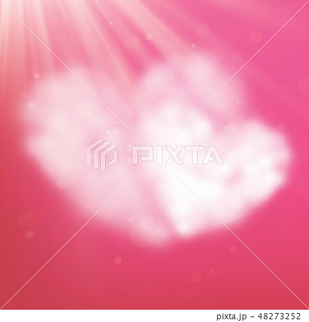 Pair heart shaped cloud in the pink sky. Valentine s day. EPS 10 Pair heart shaped cloud in the pink sky. Valentine s day. EPS 10 48273252