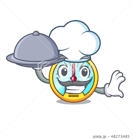 Chef with food speedometer isolated with in the mascot 48273485