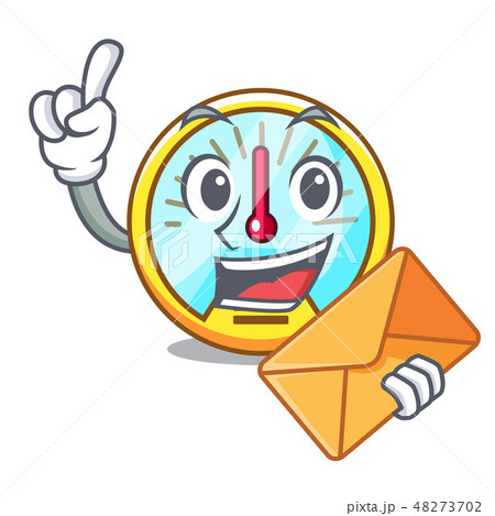 With envelope speedometer is displayed in character car 48273702