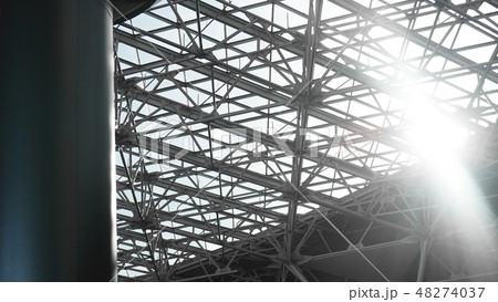 Steel structure workshop in construction, steel frame factory building Steel structure workshop in construction, steel frame factory building 48274037