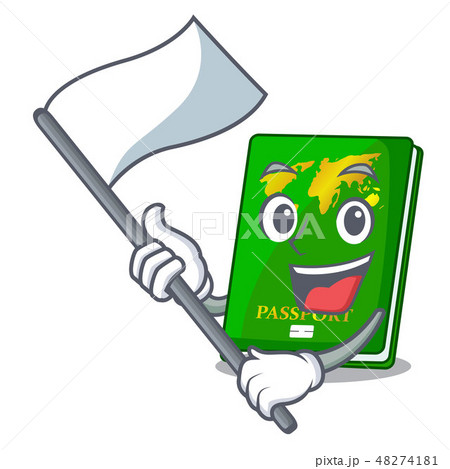 With flag green passport on the mascot table 48274181