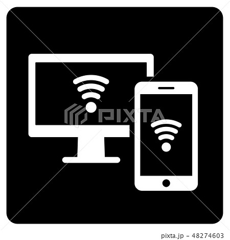 パソコン スマホ WiFi マーク 48274603