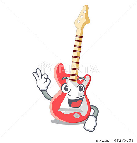 Okay electric guitar in the cartoon shape 48275003