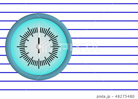 時計の絵手紙のイラスト素材