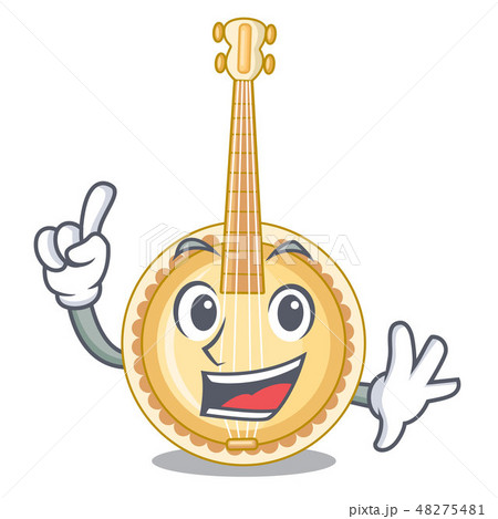 Finger miniature banjo in the cartoon shapes 48275481