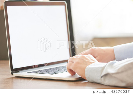 Mock-up o using laptop at home 48276037