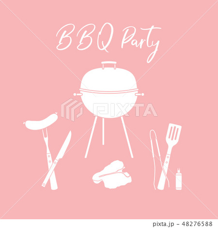 Vector illustration with grill and barbecue tools 48276588