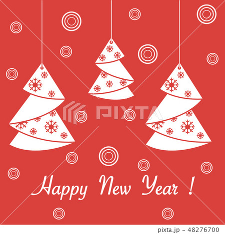 Happy New Year 2019 card Christmas tree origami. 48276700