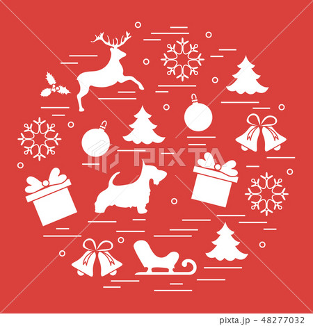 Different new year and christmas symbols Winter 48277032