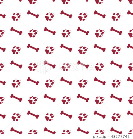 Seamless pattern with bones, dog tracks 48277742