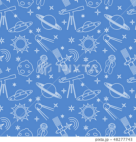 Cartoon space seamless pattern Astronomy. Science 48277743