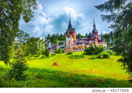 Famous Neo-Renaissance Peles castle in Sinaia  48277809