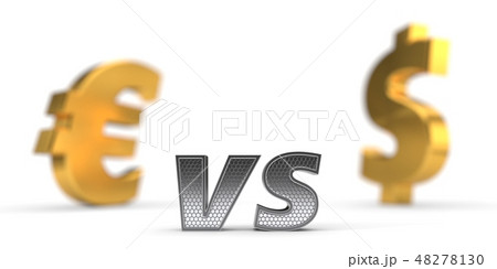 economic war concept. euro versus dollar. 3d illustration 48278130