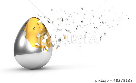 fracturing paint on egg. 3d illustration, isolated on white fracturing paint on egg. 3d illustration, isolated on white 48278138