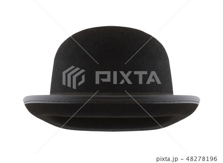 Black bowler hat isolated on white background Black bowler hat isolated on white background 48278196