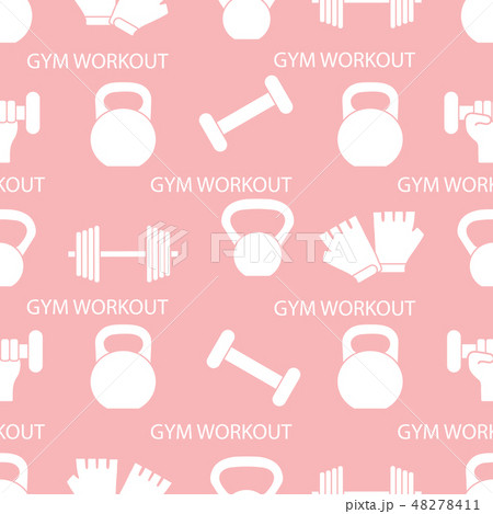 Sports seamless pattern Weightlifting equipment. 48278411