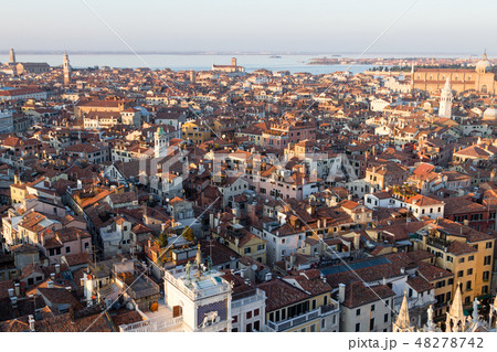 Aerial view of Venice at dawn, Italy 48278742