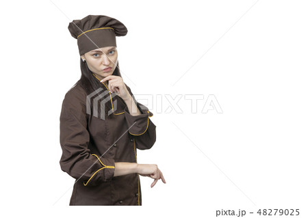 portrait of a serious woman cook 48279025