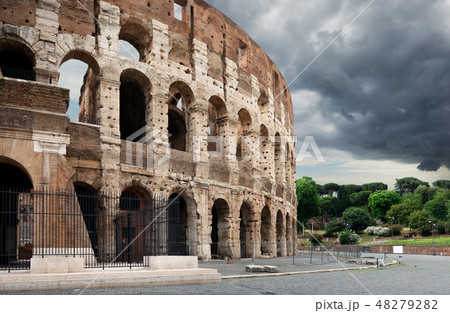 Thunder clouds over Colosseum 48279282