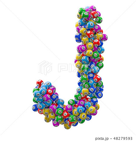 Alphabet letter J from lottery balls. 3D rendering Alphabet letter J from lottery balls. 3D rendering 48279593