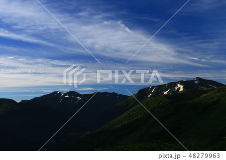 北アルプス太郎平からの山々　黒部五郎岳　三俣蓮華岳　双六岳　遠景 48279963