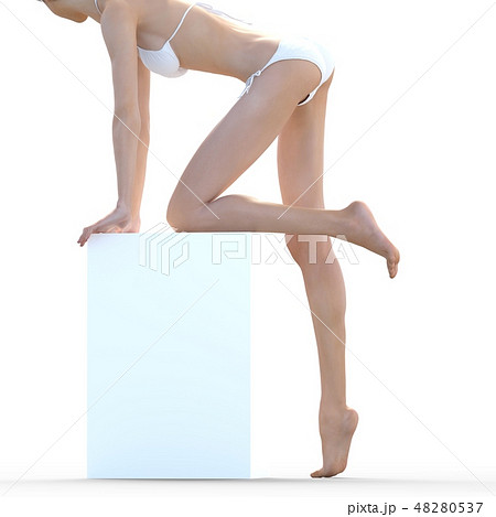 足の裏を見せる若い女性 permingリアル3DCGイラスト素材 足の裏を見せる若い女性 permingリアル3DCGイラスト素材 48280537
