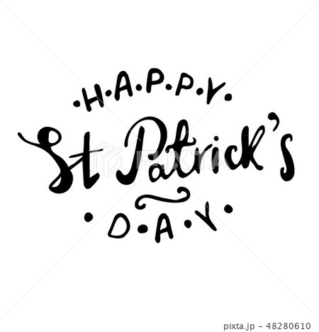 St Patrick s day handwritten quotation poster vector St Patrick s day handwritten quotation poster vector 48280610