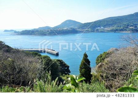 黒の瀬戸大橋 海峡周辺の風景 阿久根市 長島町 鹿児島県 黒の瀬戸大橋 海峡周辺の風景 阿久根市 長島町 鹿児島県 48281333