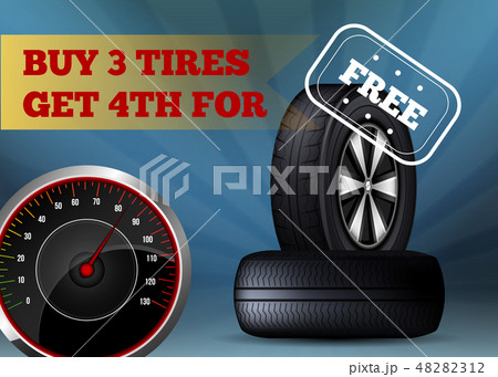 Buy Three Tires Get Fourth for Free Flat Banner Buy Three Tires Get Fourth for Free Flat Banner 48282312