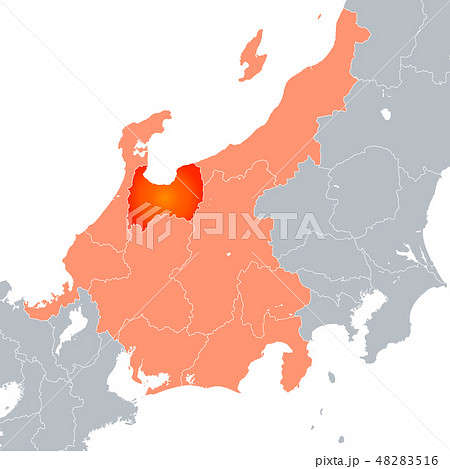 富山県地図と中部地方