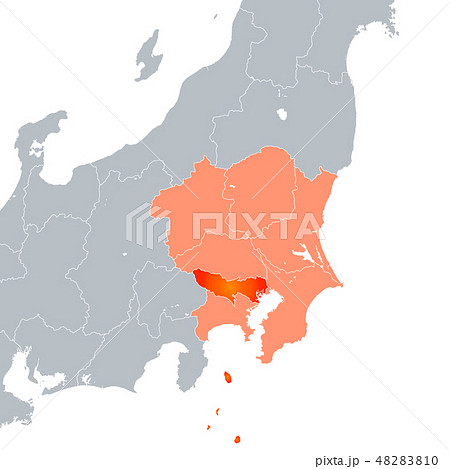 東京都地図と関東地方のイラスト素材 4810