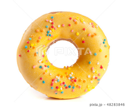 one glazed donut isolated on white background one glazed donut isolated on white background 48283846
