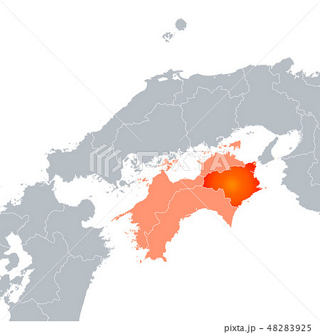 四国地方4県の地図イラストを無料ダウンロード