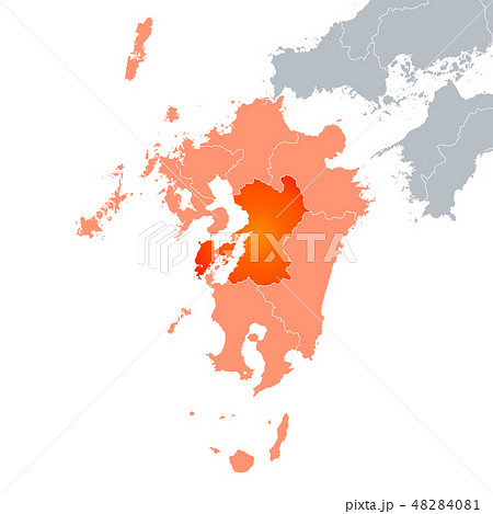 熊本県地図と九州地方