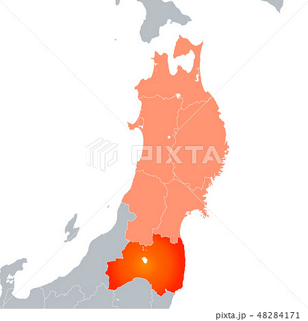福島県地図と東北地方
