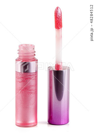 pink lip gloss isolated on white background pink lip gloss isolated on white background 48284512