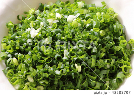 カットした青ネギ。 48285707