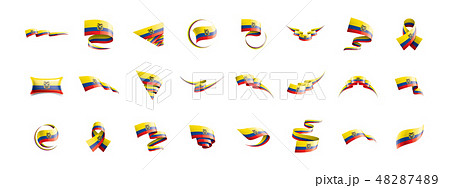 Ecuador flag, vector illustration on a white background 48287489