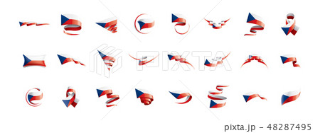 Czechia flag, vector illustration on a white background Czechia flag, vector illustration on a white background 48287495