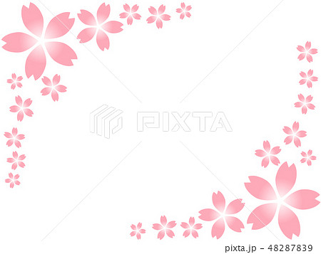 桜の花のフレームのイラスト素材 4879