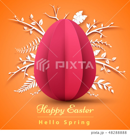 Happy Easter. Paper origami illustration. Happy Easter. Paper origami illustration. 48288888