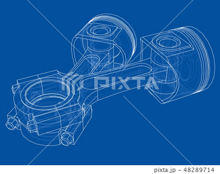 Sketch of piston. Vector rendering of 3d 48289714